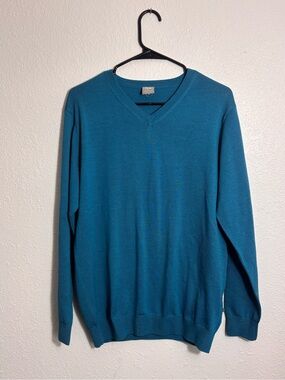 Ping Men's Teal Blue V-Neck Sweater